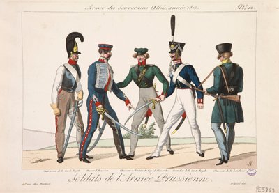 プロイセン軍の兵士、連合国のソブリン軍、1815 作： Adrien Pierre Francois Godefroy